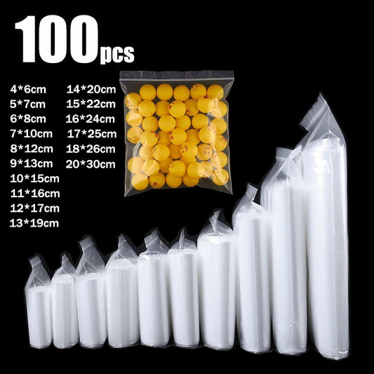 100/50PCS Transparent Zip lock Bag Thick Ziplock Food package Storage bag Reclosable Plastic Small Jewelry packing Zip Bags - Random the Ghost