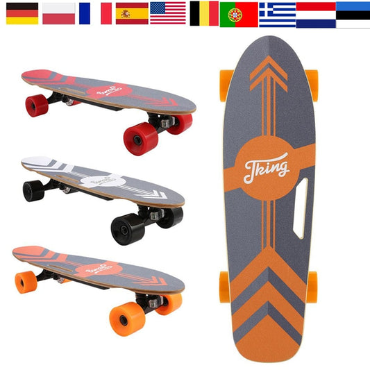 Electric Skateboard with Remote 350W Brushless Motor, 12MPH Top Speed 8 Miles Range 3 Speeds Adjustment, Max Load up to 220 Lbs - Random the Ghost