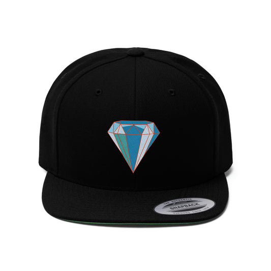 Unisex Random Diamond Flat Bill Hat